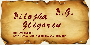 Milojka Gligorin vizit kartica